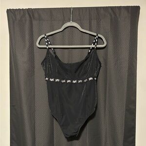 NEW YITTY Spotlight Shaping Demi Cup Thong Bodysuit Shimmer Iconic Black Size XL